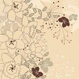 Modieuze bloemen lichte beige achtergrond stock illustratie Modieuze bloemen lichte beige achtergrond stock illustratie