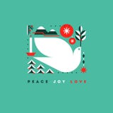 Modieuze kaart met vakantiegroeten en symbolen van Kerstmis stock illustratie Modieuze kaart met vakantiegroeten en symbolen van Kerstmis stock illustratie