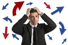Modo confuso di un uomo d'affari immagini stock libere da diritti Modo confuso di un uomo d'affari immagini stock libere da diritti