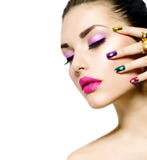 Mody piękno. Manicure i Makeup obrazy stock Mody piękno. Manicure i Makeup obrazy stock