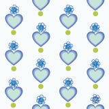 Modèle blanc avec le coeur et les fleurs bleus illustration stock Modèle blanc avec le coeur et les fleurs bleus illustration stock