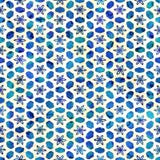 Modèle carré coloré de batik d'aquarelle de style artistique sans couture indigène de boho illustration libre de droits Modèle carré coloré de batik d'aquarelle de style artistique sans couture indigène de boho illustration libre de droits
