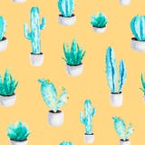 Modèle de cactus des éléments d'aquarelle pour la conception avec le fond jaune Usines succulentes dans le pot de fleur Type scan illustration de vecteur Modèle de cactus des éléments d'aquarelle pour la conception avec le fond jaune Usines succulentes dans le pot de fleur Type scan illustration de vecteur