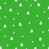 Modèle de fête sans couture d'isolement de nouvelle année avec l'arbre de Noël mignon, sur le fond vert clair illustration de vecteur Modèle de fête sans couture d'isolement de nouvelle année avec l'arbre de Noël mignon, sur le fond vert clair illustration de vecteur