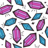Modèle sans couture avec des cristaux illustration de vecteur Modèle sans couture avec des cristaux illustration de vecteur