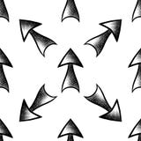 Modèle sans couture avec des flèches avec la hachure sur le fond blanc Gravure de la texture de vecteur illustration libre de droits Modèle sans couture avec des flèches avec la hachure sur le fond blanc Gravure de la texture de vecteur illustration libre de droits
