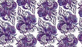 Modèle sans couture avec des éléments de mehendi Fond de vintage dans le style indien de batik Fond floral abstrait illustration libre de droits Modèle sans couture avec des éléments de mehendi Fond de vintage dans le style indien de batik Fond floral abstrait illustration libre de droits