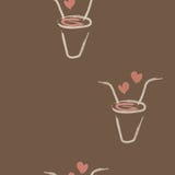 Modèle sans couture avec du jus et des coeurs Vecteur illustration libre de droits Modèle sans couture avec du jus et des coeurs Vecteur illustration libre de droits