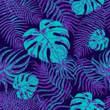 Modèle sans couture avec les feuilles exotiques illustration stock Modèle sans couture avec les feuilles exotiques illustration stock