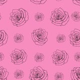 Modèle sans couture avec les roses rouges sur un fond rose illustration de vecteur Modèle sans couture avec les roses rouges sur un fond rose illustration de vecteur