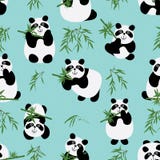 Modèle sans couture de famille de panda illustration stock Modèle sans couture de famille de panda illustration stock