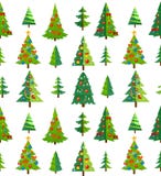 Modèle sans couture de Noël avec les arbres et les décorations bleus chariot illustration libre de droits Modèle sans couture de Noël avec les arbres et les décorations bleus chariot illustration libre de droits