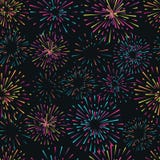 Modèle sans couture de vecteur avec différents feux d'artifice colorés Photos libres de droits Modèle sans couture de vecteur avec différents feux d'artifice colorés Photos libres de droits