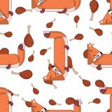 Modèle sans couture de vecteur avec les renards mignons de bande dessinée et le meat3 illustration libre de droits Modèle sans couture de vecteur avec les renards mignons de bande dessinée et le meat3 illustration libre de droits