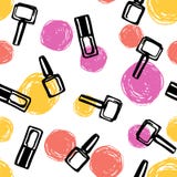 Modèle sans couture de vernis à ongles illustration stock Modèle sans couture de vernis à ongles illustration stock