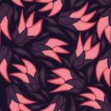 Modèle sans couture floral sur le fond noir avec les feuilles pourpres illustration libre de droits Modèle sans couture floral sur le fond noir avec les feuilles pourpres illustration libre de droits