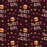 Modèle sans couture mignon avec des petits gâteaux illustration de vecteur Modèle sans couture mignon avec des petits gâteaux illustration de vecteur