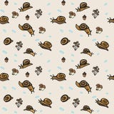 Modèle sans couture mignon de vecteur de bande dessinée d'escargot et de champignon de région boisée Tuile tirée par la main de p illustration stock Modèle sans couture mignon de vecteur de bande dessinée d'escargot et de champignon de région boisée Tuile tirée par la main de p illustration stock