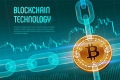 Moeda cripto Corrente de bloco Dinheiro de Bitcoin dinheiro dourado físico isométrico de 3D Bitcoin com a corrente do wireframe n ilustração stock Moeda cripto Corrente de bloco Dinheiro de Bitcoin dinheiro dourado físico isométrico de 3D Bitcoin com a corrente do wireframe n ilustração stock