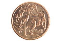 Moeda do dólar de Austrália foto de stock royalty free Moeda do dólar de Austrália foto de stock royalty free