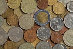 Moedas velhas fotografia de stock royalty free Moedas velhas fotografia de stock royalty free