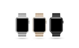 Mofa elegante para arriba aislada, plata, oro de la pantalla en blanco del reloj Imagenes de archivo Mofa elegante para arriba aislada, plata, oro de la pantalla en blanco del reloj Imagenes de archivo