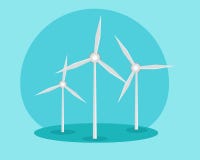 Moinhos de vento, conceito da ecologia Fontes de energia alternativas Energia verde Ilustração ilustração royalty free Moinhos de vento, conceito da ecologia Fontes de energia alternativas Energia verde Ilustração ilustração royalty free