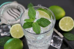 Mojito cocktail on dark stone table royalty free stock photography Mojito cocktail on dark stone table royalty free stock photography