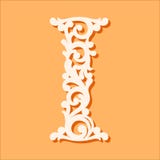 Molde de corte do laser Letras iniciais do monograma Letra floral extravagante do alfabeto ilustração royalty free Molde de corte do laser Letras iniciais do monograma Letra floral extravagante do alfabeto ilustração royalty free