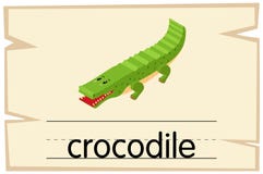 Molde de Wordcard para o crocodilo da palavra ilustração stock Molde de Wordcard para o crocodilo da palavra ilustração stock