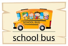 Molde de Wordcard para o ônibus escolar da palavra ilustração royalty free Molde de Wordcard para o ônibus escolar da palavra ilustração royalty free