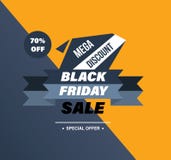 Molde preto da bandeira da venda de sexta-feira Sistema especial de discontos ilustração do vetor Molde preto da bandeira da venda de sexta-feira Sistema especial de discontos ilustração do vetor