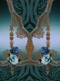 Blue roses flowers animal print design stock illustration Blue roses flowers animal print design stock illustration