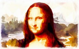 Mona Лиза влиянием Леонардо Да Винчи и poligon бесплатная иллюстрация Mona Лиза влиянием Леонардо Да Винчи и poligon бесплатная иллюстрация