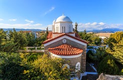 Monastery of Agios Ioannis inside Koroni fortress, 2017 stock image Monastery of Agios Ioannis inside Koroni fortress, 2017 stock image