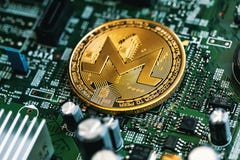 MONERO-cryptocurrencymuntstuk Stock Foto MONERO-cryptocurrencymuntstuk Stock Foto