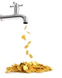 Money Coins Out Of The Tap. Stock Images