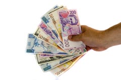 Money: Denominations Of The Different Countries Stock Photography