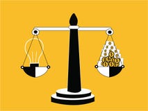 Money and Idea on Balance royalty free illustration Money and Idea on Balance royalty free illustration