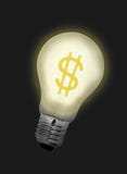 Money Idea Bulb Lights Up Royalty Free Stock Photography Money Idea Bulb Lights Up Royalty Free Stock Photography