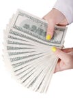 Money In Hand Isolated Stock Image