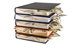 Money In The Book. Business Training. Royalty Free Stock Photography