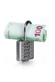 Money and lock royalty free stock images Money and lock royalty free stock images