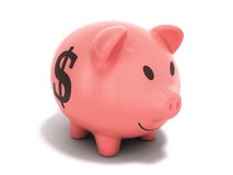 Money Piggy Bank 3d render on blue background royalty free illustration Money Piggy Bank 3d render on blue background royalty free illustration