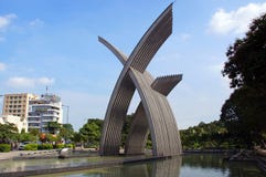 Moniment de Hoang Van Thu Park en ville de Ho Chi Minh, Vietnam photographie stock Moniment de Hoang Van Thu Park en ville de Ho Chi Minh, Vietnam photographie stock