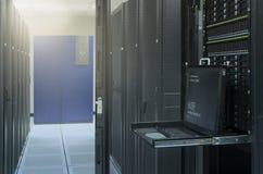 Monitor console and server in data center Stock Images Monitor console and server in data center Stock Images