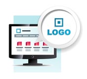 Monitor en plaats voor informatiebrochure Stock Afbeelding Monitor en plaats voor informatiebrochure Stock Afbeelding