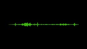 Mono verde de la forma de onda audio - una visualización de formas de onda audios 4K Mono verde de la forma de onda audio - una visualización de formas de onda audios 4K