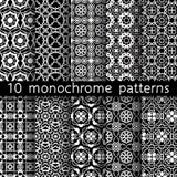 10 monochrome vintage patterns for universal background. Black and white colors. Endless texture can be used for wallpaper, pattern fill, web page background royalty free illustration 10 monochrome vintage patterns for universal background. Black and white colors. Endless texture can be used for wallpaper, pattern fill, web page background royalty free illustration