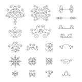 Monochrome, ретро комплект скручиваемостей года сбора винограда, расцветает иллюстрация штока Monochrome, ретро комплект скручиваемостей года сбора винограда, расцветает иллюстрация штока